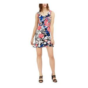 BAR III DRESSES Womens Black Bottom Sleeveless Short Fit + Flare Dress XS